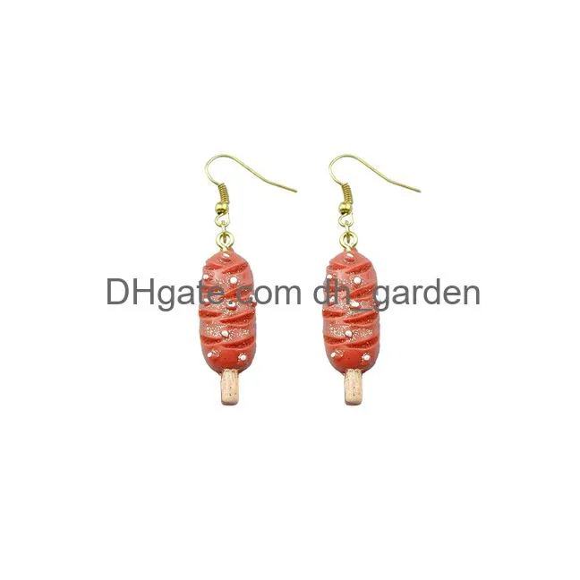 funny barbecue earring for women resin cake drop earrings children handmade jewelry diy gifts