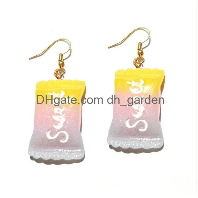 earring for women resin drop children custom made handmade cute girls cotton candy gift funny dangle earrings