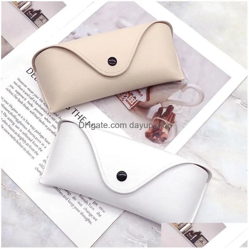 sunglasses cases durable leather eye glasses shell hard case convenient lightweight protector box solid color pouch bag easy to carry