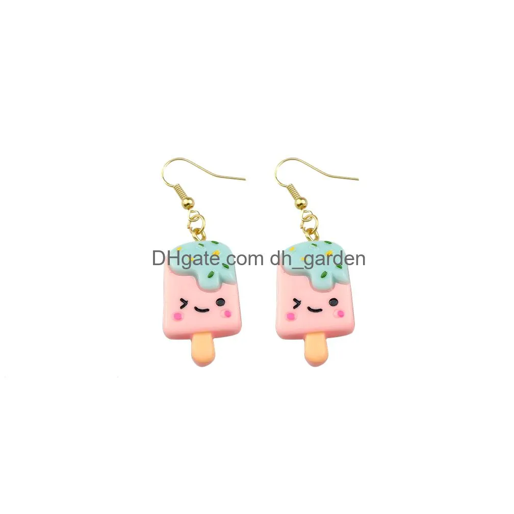 ice cream earring for women resin cute drop earrings children handmade jewelry diy gifts dangle earrings