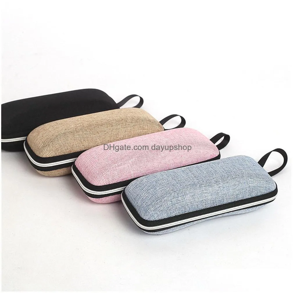 sunglasses cases fashion box glasses solid color eyewear zipper closure simple style portable eva protective 221119