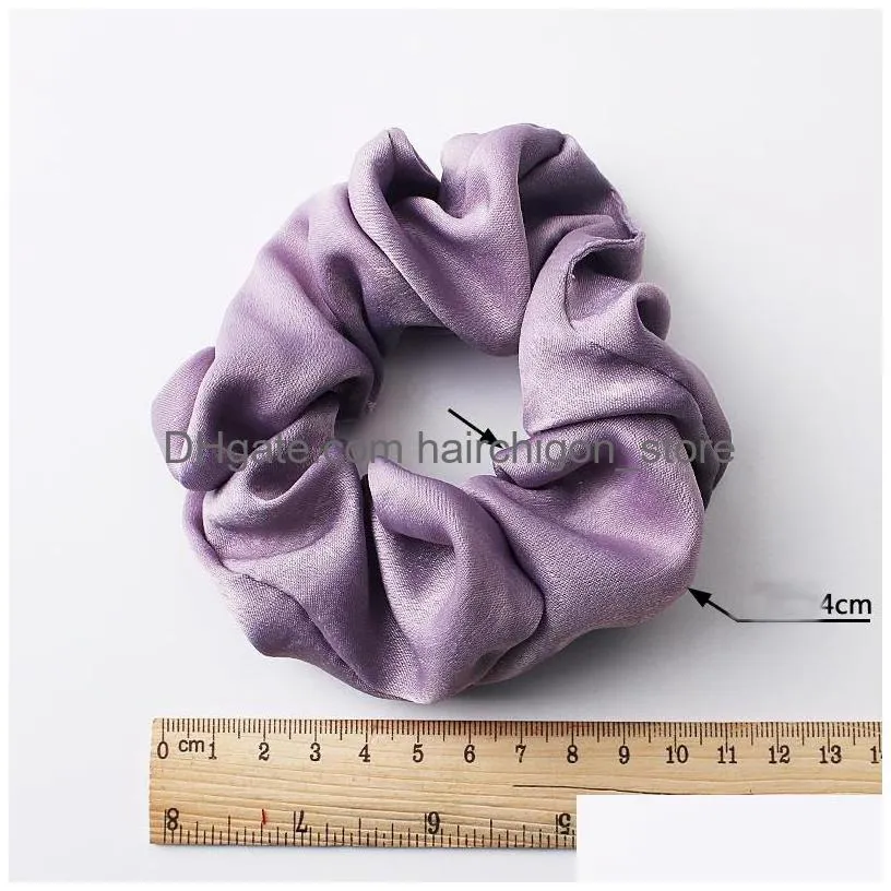  fashion satin women girls solid color elastic hair bands sweet simple colors sports dance scrunchie girls hair accessories