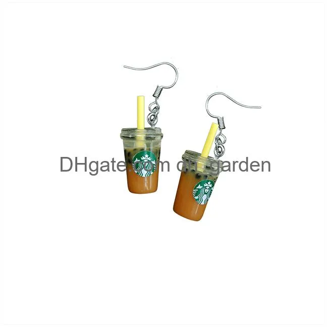 coffee earring for women resin tea with milk drop earrings children handmade jewelry diy gifts