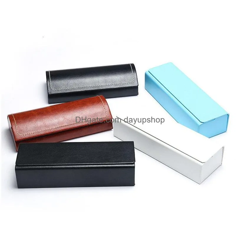 sunglasses cases leather glasses waterproof hard frame eyeglass women man reading box multicolor spectacle 221119