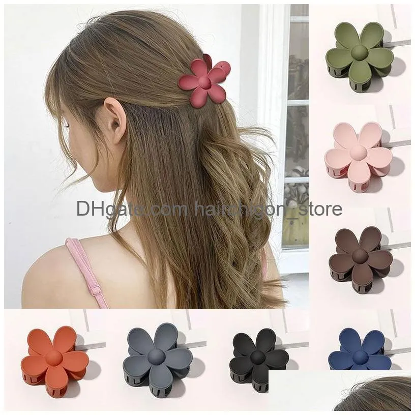 autumn small flower shaped hair clips for women plastic hairpins hair accessories for kids frosted crab hair claw clip barrette