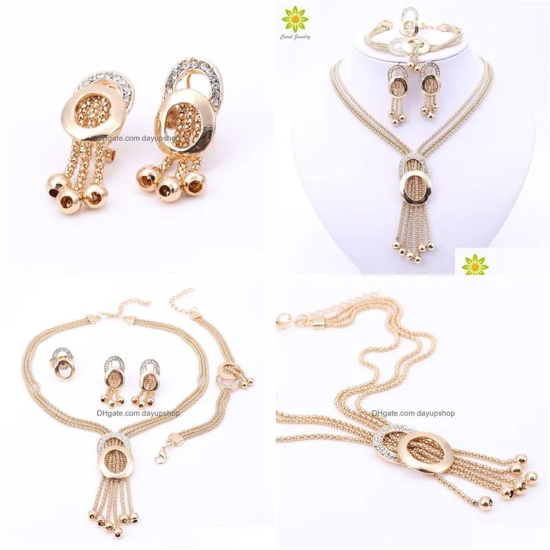 wedding jewelry set bridal fine crystal african beads for party dress accessories earrings pendants necklace rings 221109