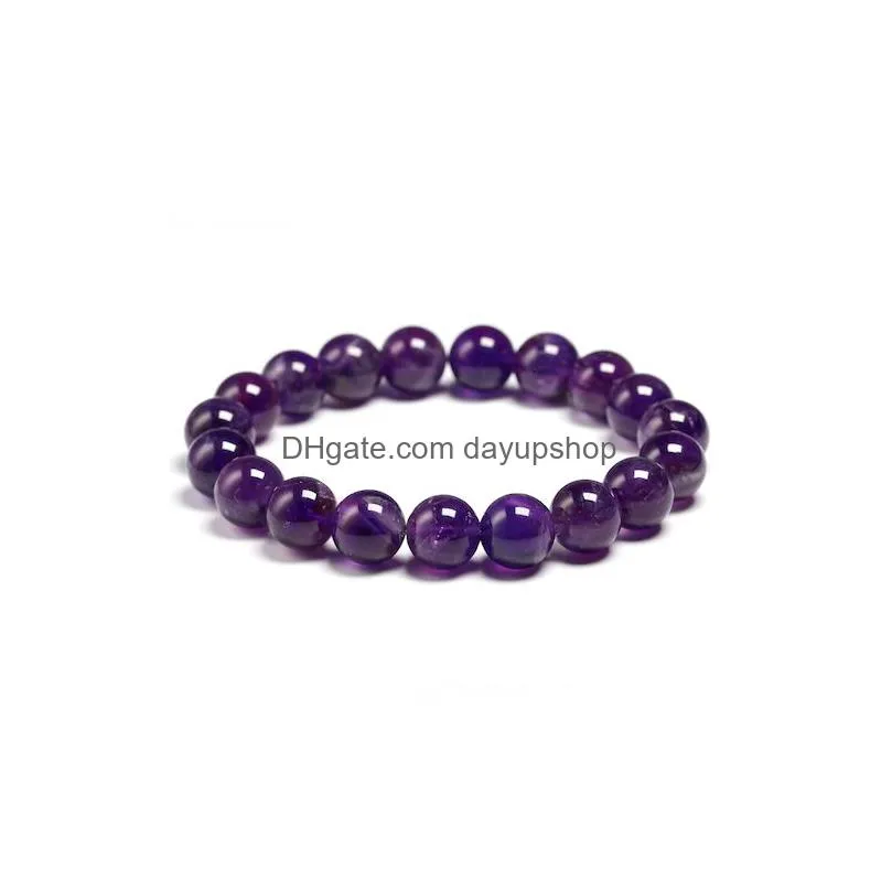 charm bracelets natural amethyst women couple stone purple quartz 6 8 10mm bead bangles jewelry gifts 230215