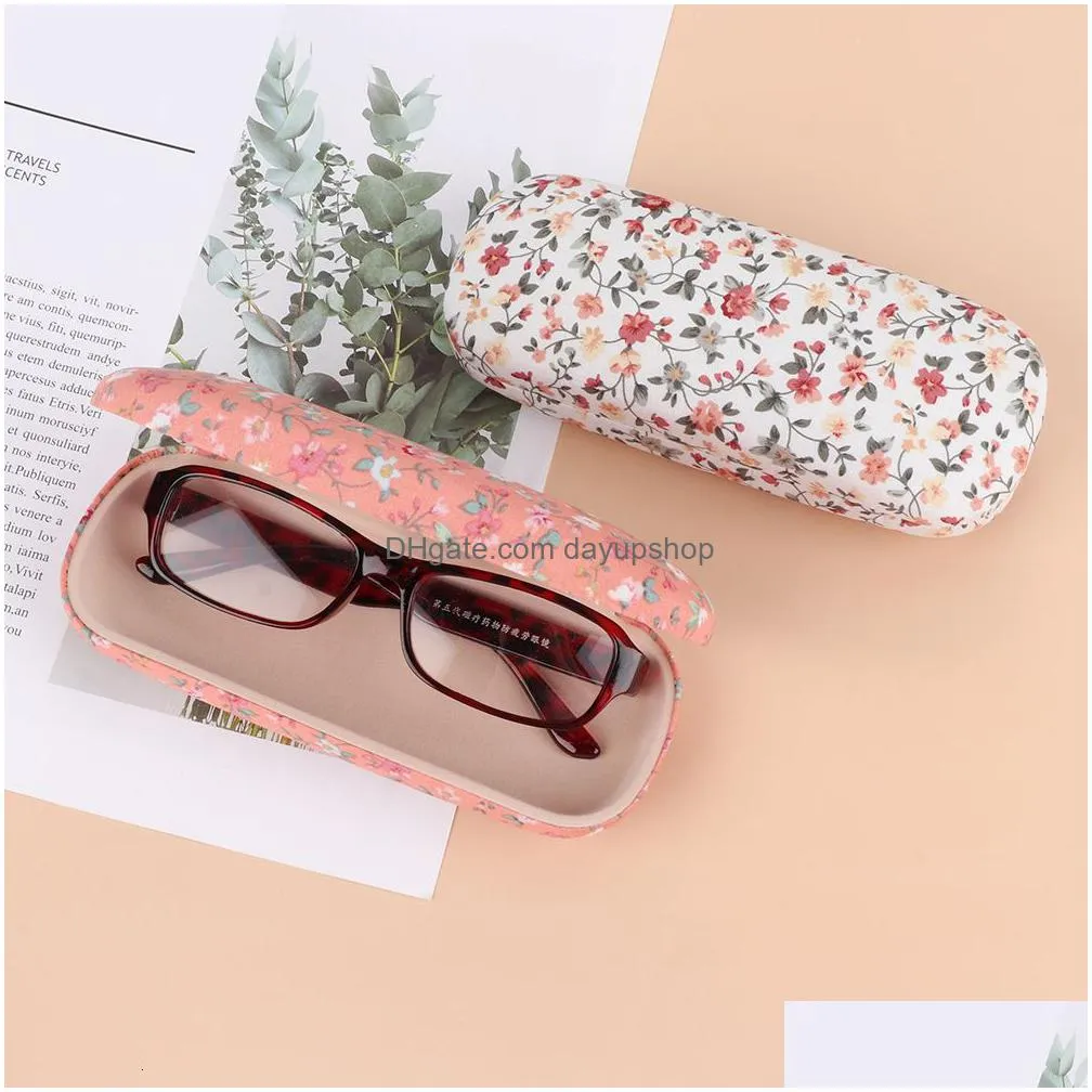 sunglasses cases 1pc fashion portable fabrics floral glasses reading box bags spectacle hard eyewear protector 221119