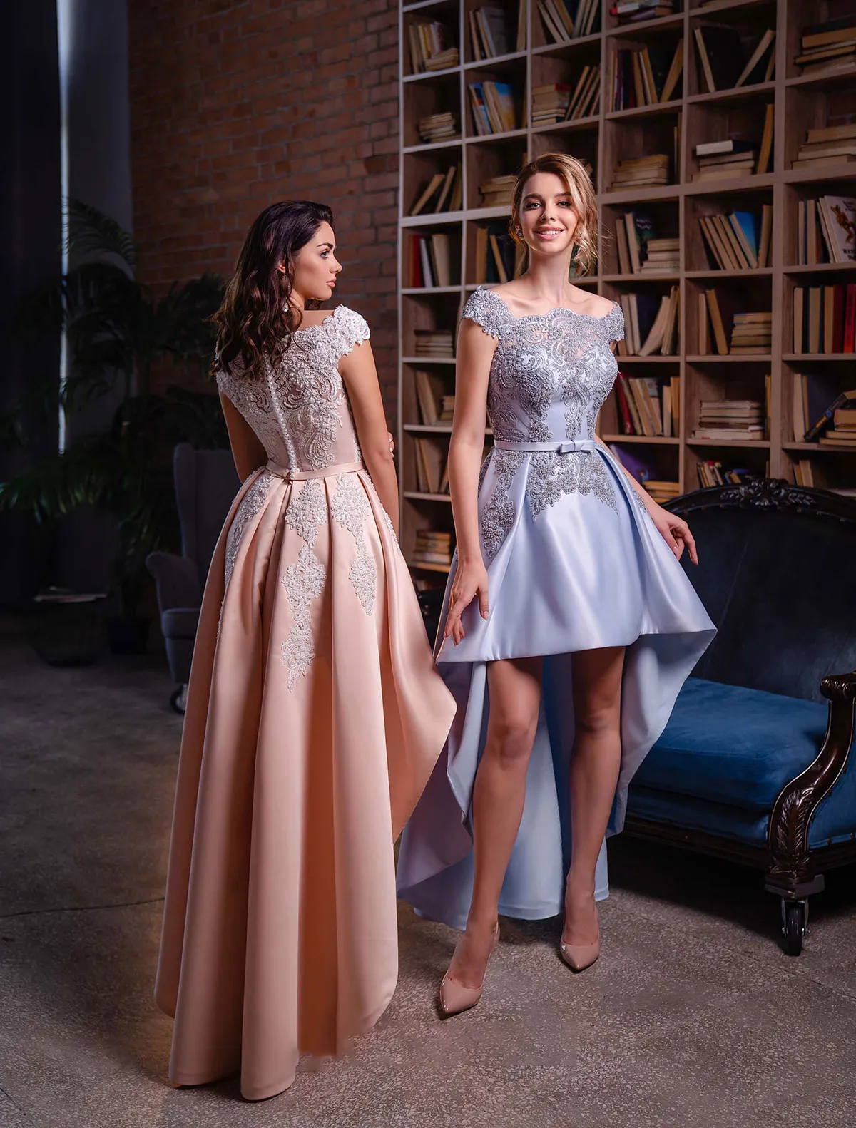 Glamorous Prom Dresses Bateau Off the Shoulder Short Front and Long Back with a Belt Hollow Beaded Applicant Satin Custom Made Evening Dress Plus Size Robes