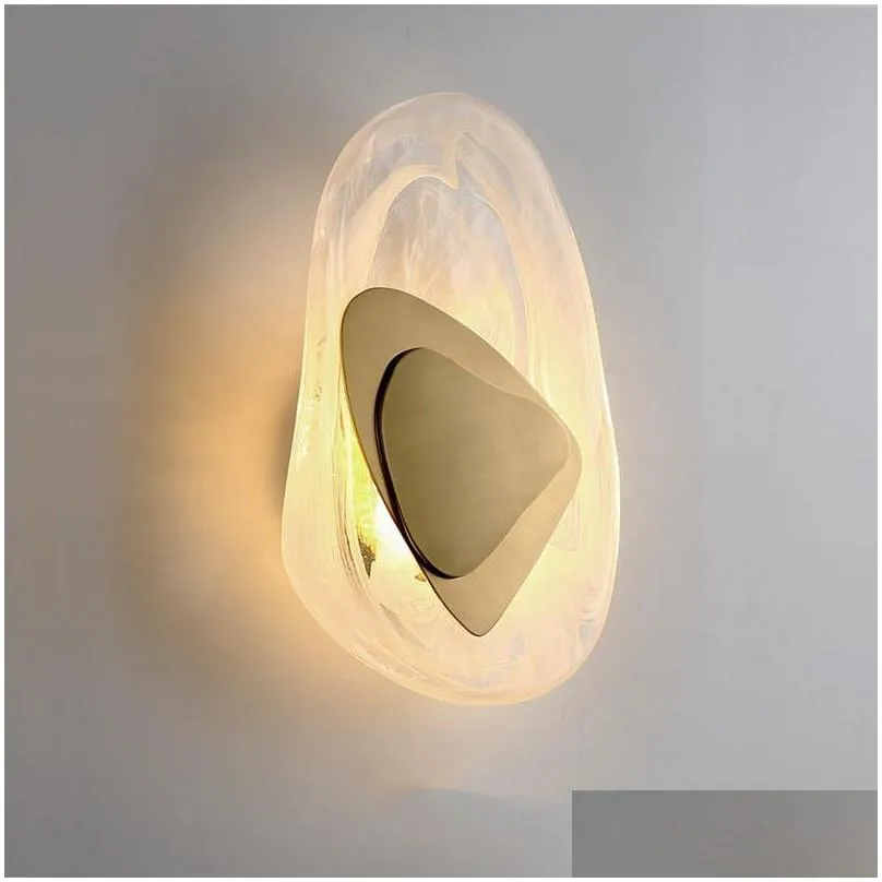 wall lamp modern minimalist glass led sconce creative study bedroom bedside lighting luxury nordic decor aisle living room light