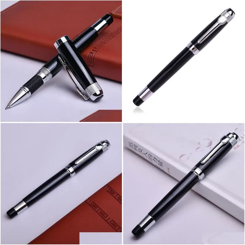 silver black monte roller ball pen with refill school office supplies ballpoint high quality for friend business gift pens