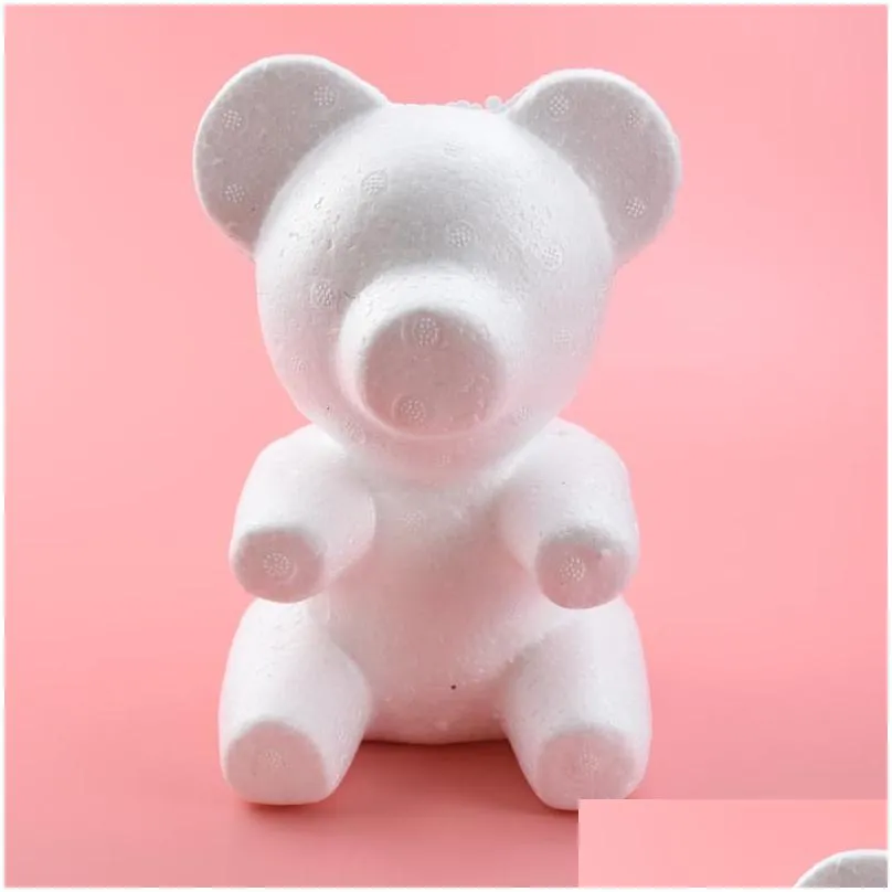 1pcs 20cm/30cm artificial flowers foam teddy bear of roses mold diy gifts polystyrene styrofoam wedding valentines day present1