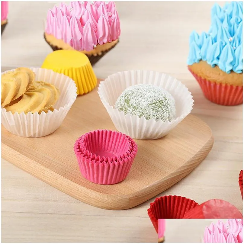 gift wrap 1000pcs mini size chocalate paper liners baking muffin cake cups forms cupcake cases solid color party tray mold