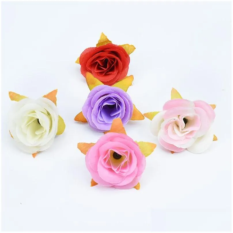 5cm silk roses christmas decorations for home wedding diy needlework scrapbooking flowers artificial plants fake plastic flowers1