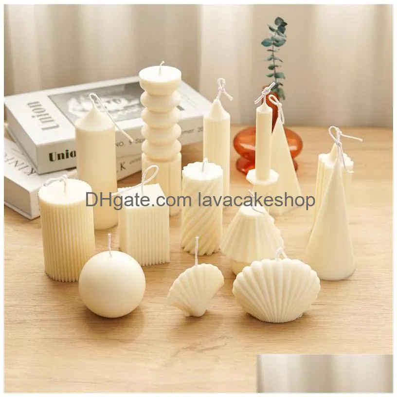 diy cone cylindrical geometry acrylic candle mold shell sector european style roman column mould plastic 220531