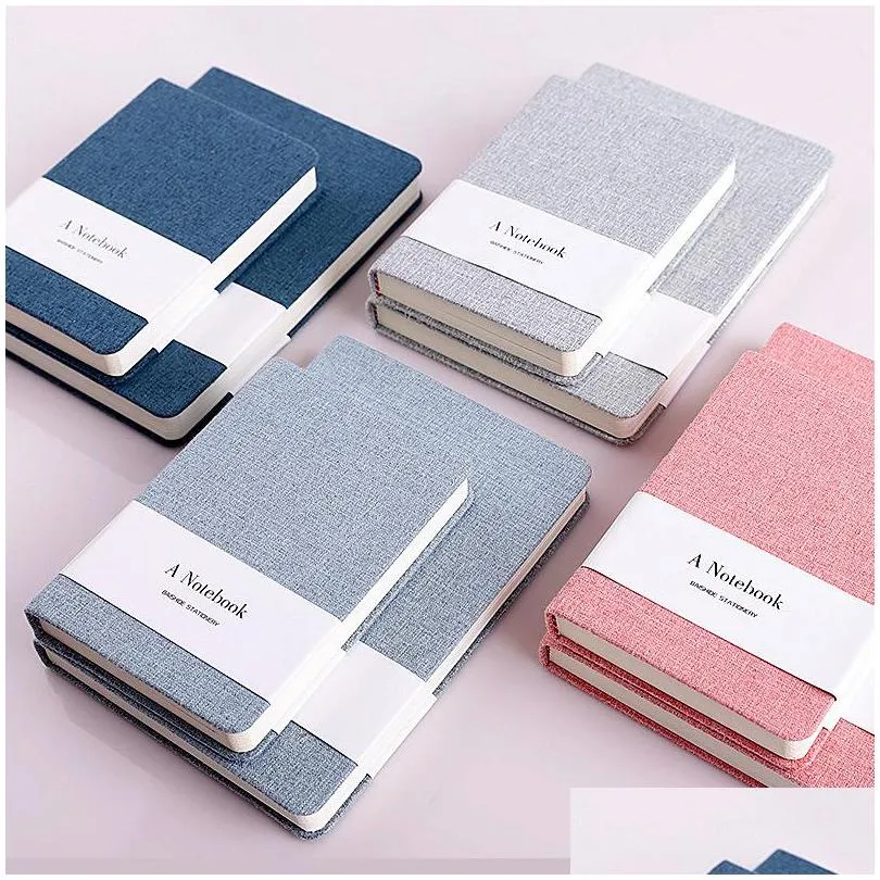 a5 a6 simple pure color cloth hand books blank pages related to the horizontal notebook school office stationery diary book