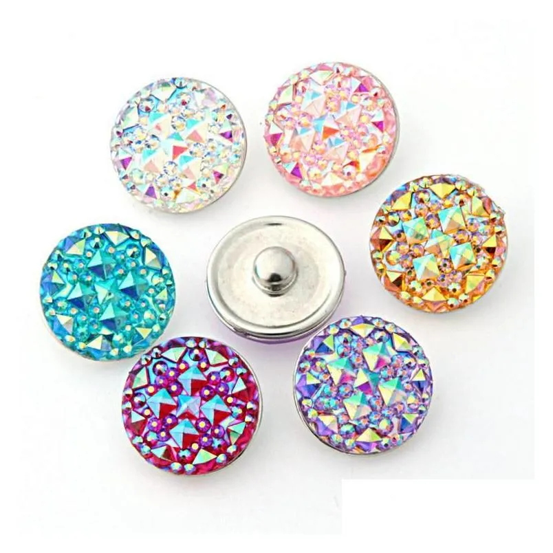  wholesale 18mm ginger snaps 7 colors round resin snap on jewelry fit snaps buttons charm bracelet interchangeable diy jewelry