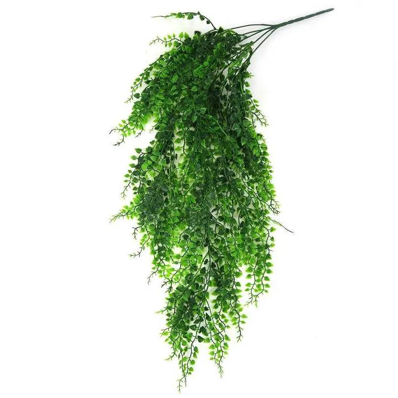 decorative flowers wreaths 82cm 5 forks artificial plant vines wall hanging green crafts fake leaves plastic orchid rattan home garden