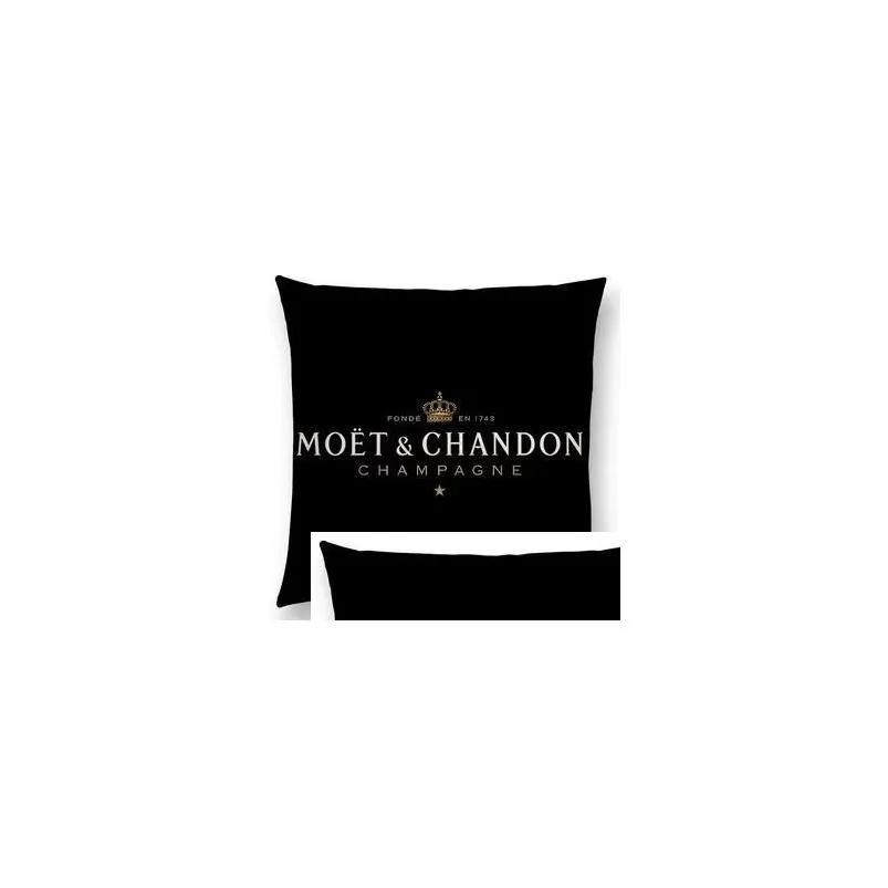 cushion/decorative pillow black velvet print moet cushion cover cotton made pillowcase soft case high quality printing