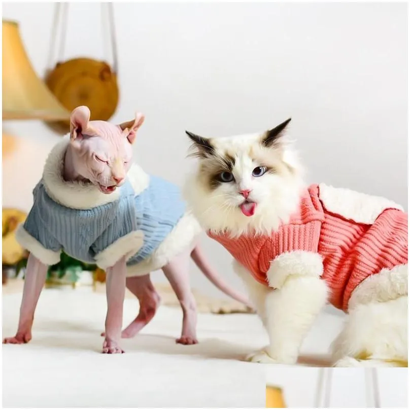 cat costumes autumn winter sphynx clothes cashmere keep warm coat for hairless classic puppy pet cats dog sweater