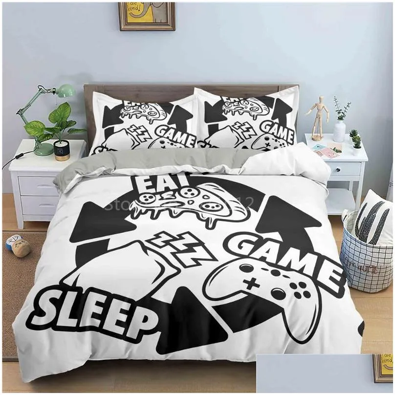 bedding sets 3pcs 3d digital gamer printing set duvet cover with pillowcases us/eu/au size twin double full queen king teens gifts