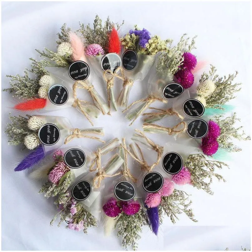 decorative flowers wreaths 1pc dry flower mini bouquet artificial crystal grass for valentines day gift decor diy dried pography