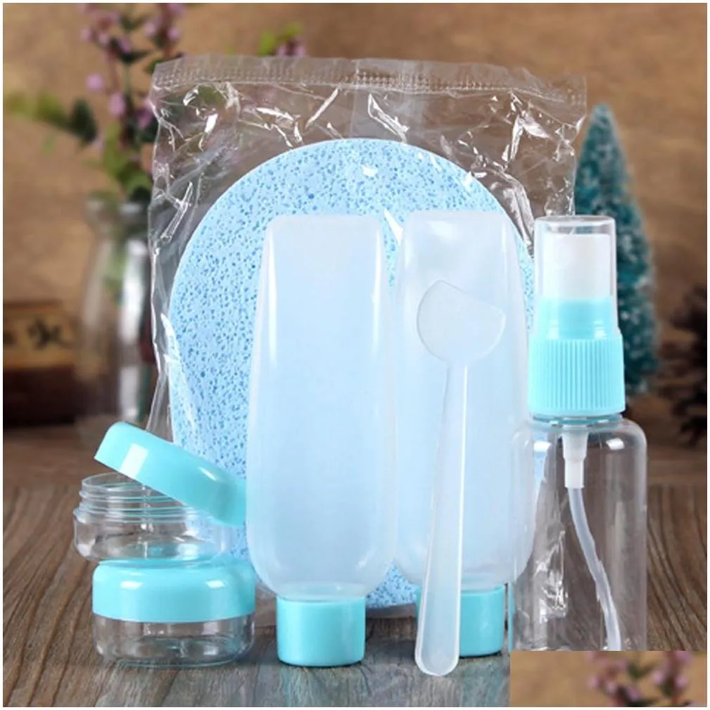 7pcs/set plastic transparent small empty perfume spray bottle outdoor travel makeup skin care lotion case container bottle wyq
