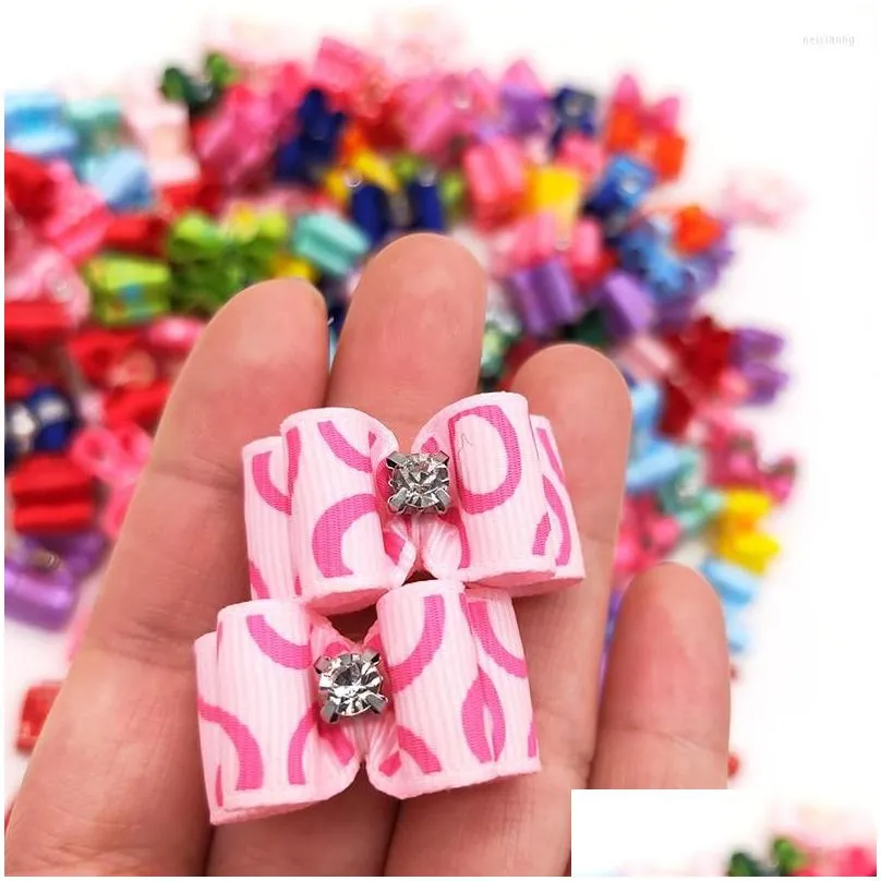 dog apparel pet cat hair bows lovely color mixing rubber band puppy kitten fashion pets headwear accessories 2022