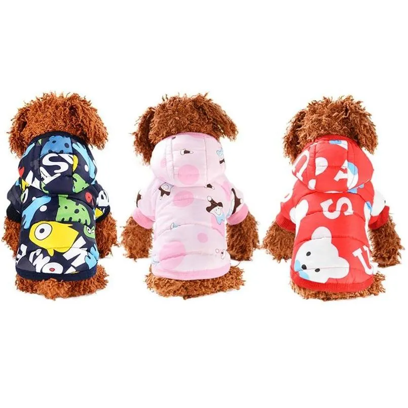 pet dog waterproof cotton coat warm down jacket for chihuahua small medium dogs puppy pet letter patetrn winter clothes