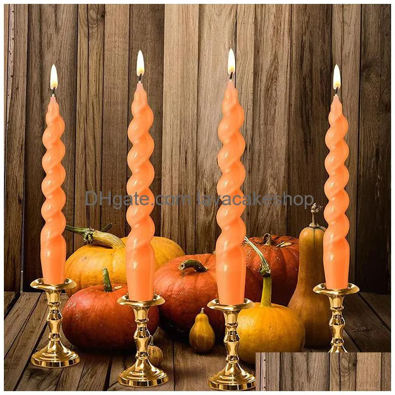 candles 2pcs twisted pillar candles home decorative aromatherapy long spiral curly candle wholesale supplies halloween taper candles