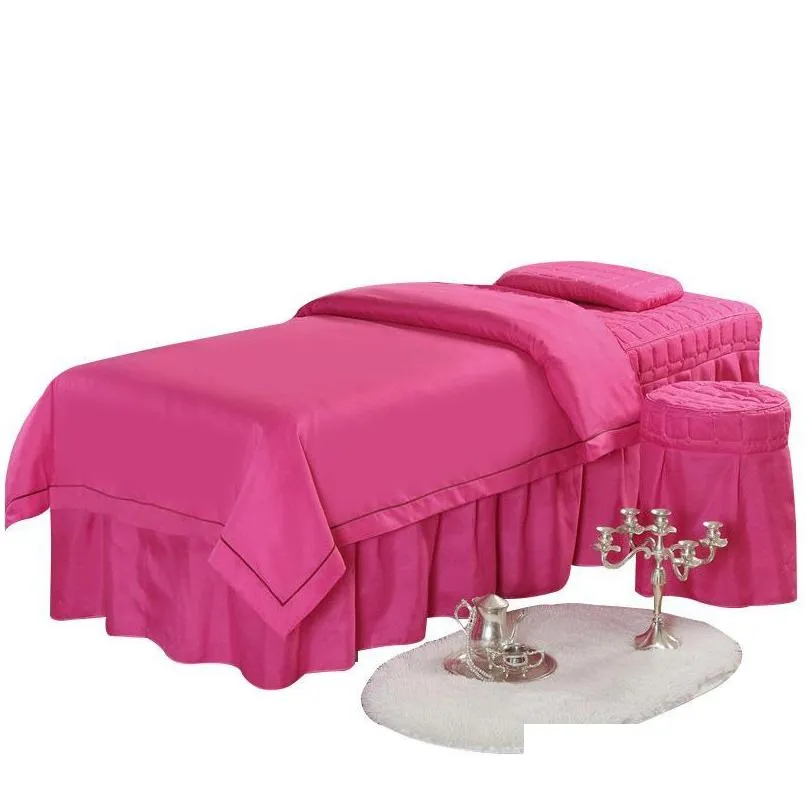 bedding sets 4pcs high quality beauty salon massage spa thick bed linens sheets bedspread pillowcase duvet cover set