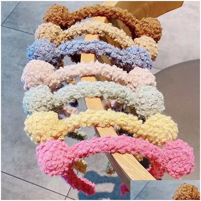 hair accessories girls cute bear ears plush simple hairbands kids lovely ornament headband hoops children fashion