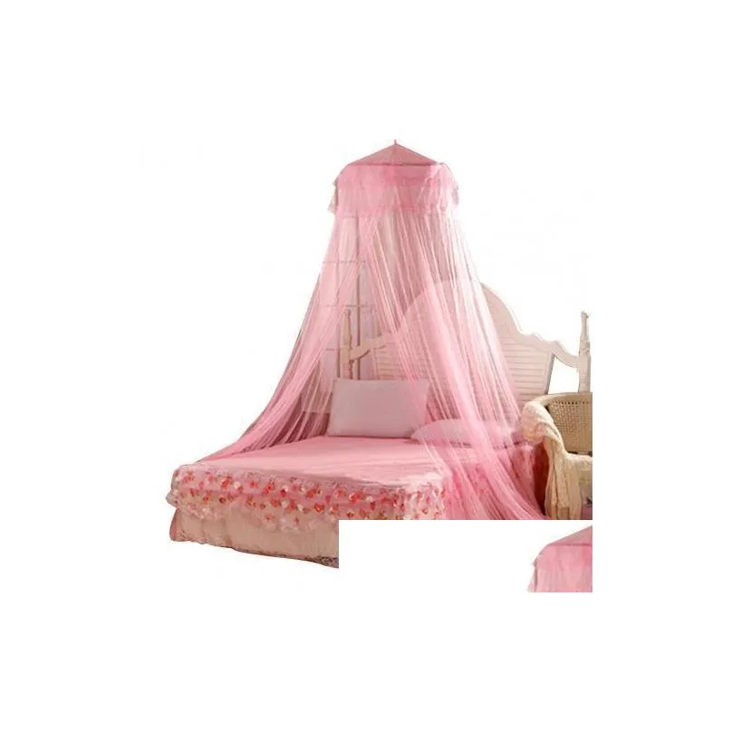 practical house mosquito net bed single double king midge insect canopy netting hung dome curtain drapes