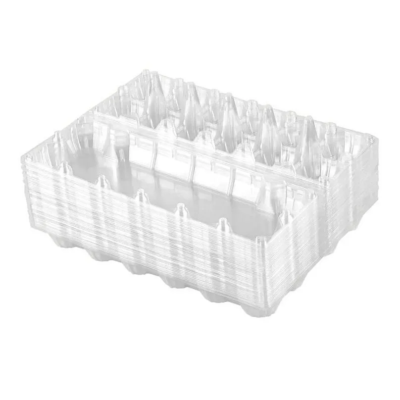 storage bottles jars 24pcs plastic egg cartons bulk clear chicken tray holder for family pasture farm business market 12 grids