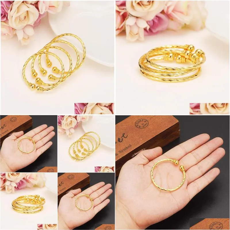 small lovely gold dubai africa bangle arab jewelry charm girls india anklet bracelet jewelry for kids baby birthday gift