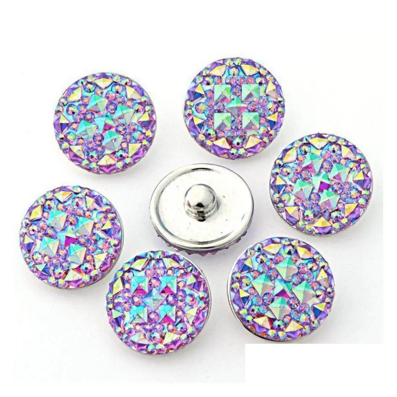  wholesale 18mm ginger snaps 7 colors round resin snap on jewelry fit snaps buttons charm bracelet interchangeable diy jewelry