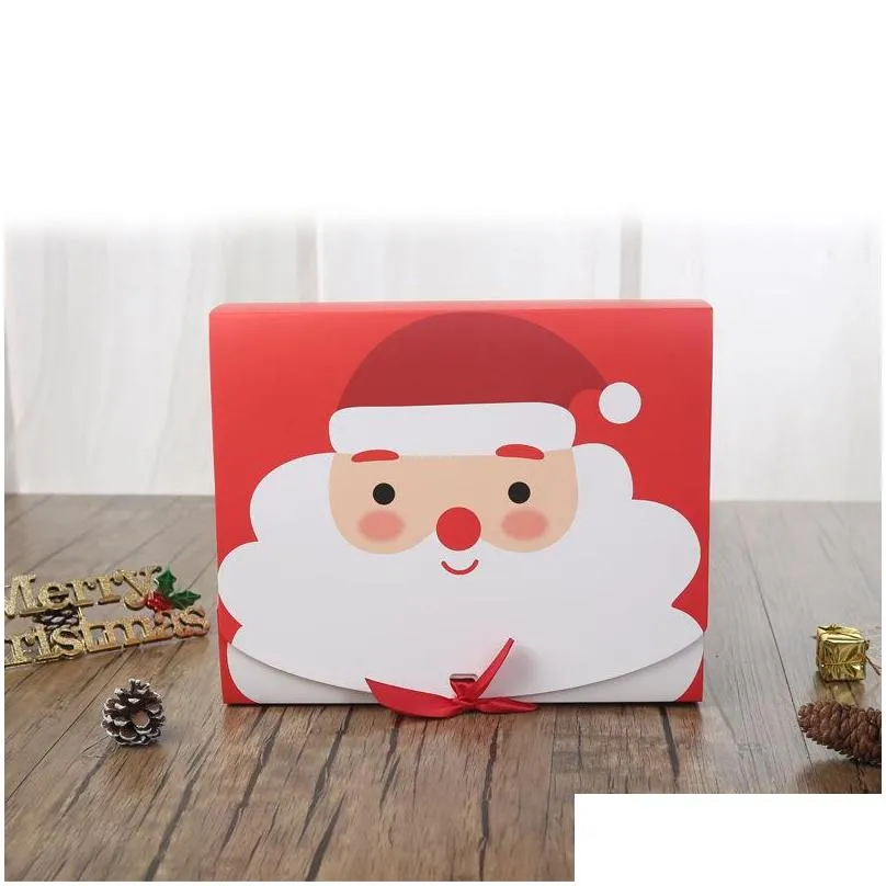 gift wrap christmas box 10pcs square merry paper packaging santa claus favor chocolate candy