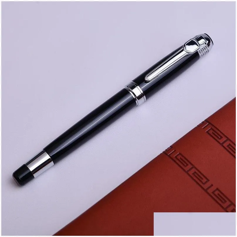 silver black monte roller ball pen with refill school office supplies ballpoint high quality for friend business gift pens