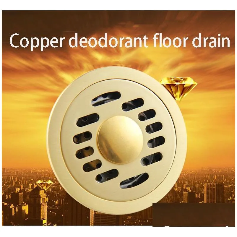 other bath toilet supplies 10 cm brass round floor drain cover shower waste drainer grate gold