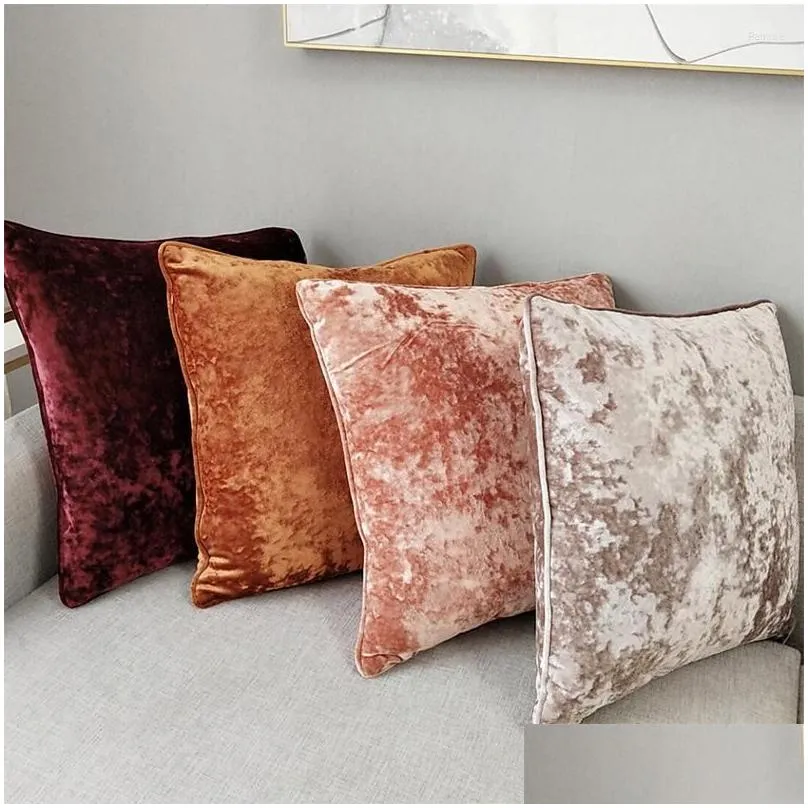 pillow 21 colors nordic ins soft ice velvet decorative cover 50 sofa solid plush chair office bedroom pillowcas