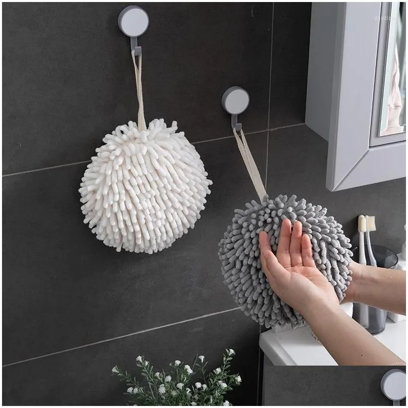 towel soft hanging hand super absorbent kitchen towels ball shape fast drying wipe cloth microfiber with rope