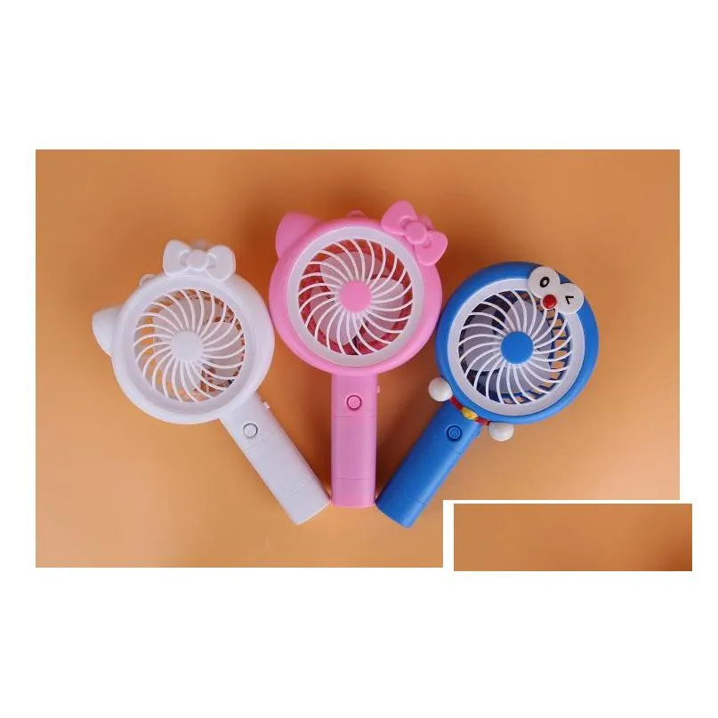 summer high fashion mini cartoon fan portable handheld mini cool air cooler usb charging led light for baby kid ship