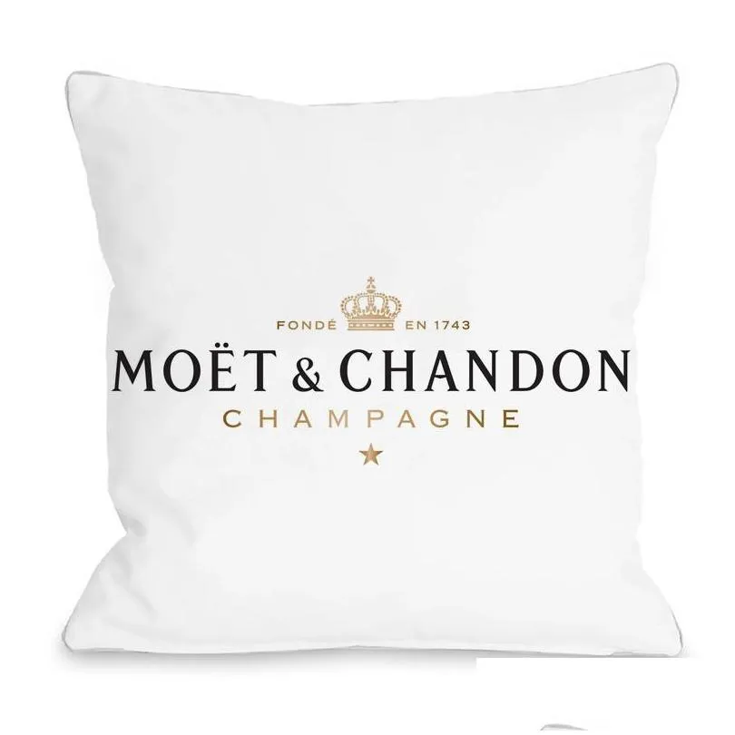 cushion/decorative pillow black velvet print moet cushion cover cotton made pillowcase soft case high quality printing