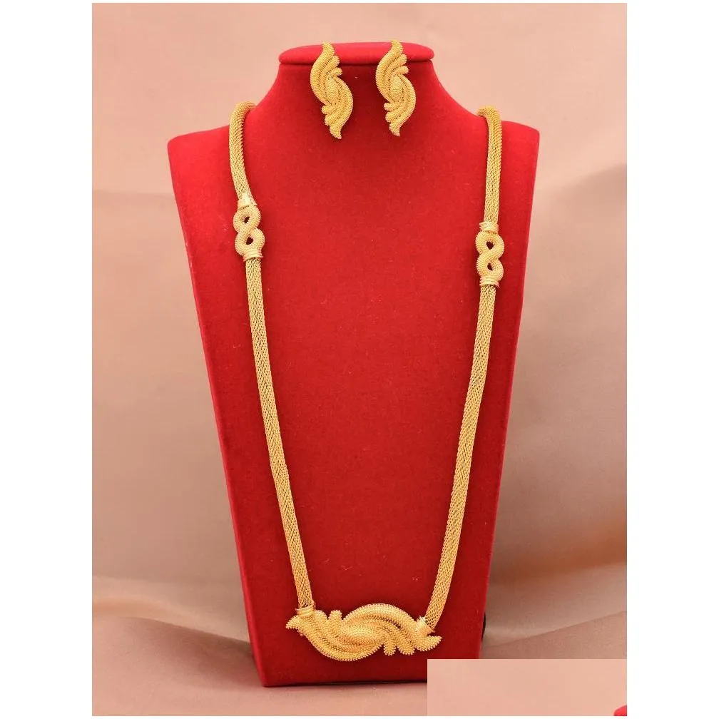 earrings necklace dubai 24k gold plated designer jewelry sets wedding bridal gifts bijoux set for women