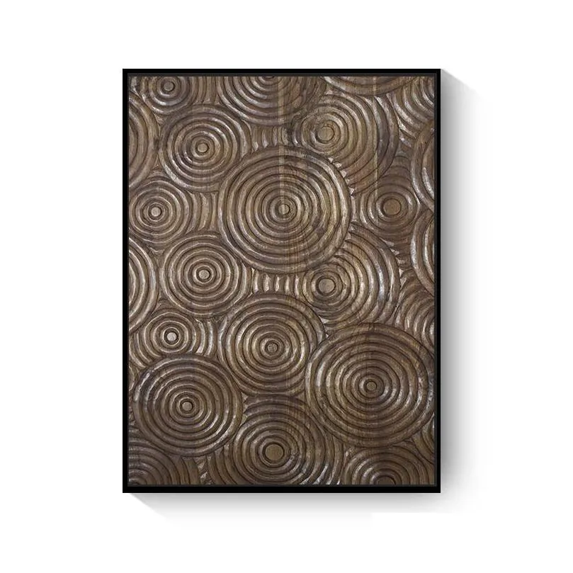 wall prints abstract retro black gold wood art posters tree ring radial lines nordic canvas picture home decor paintings