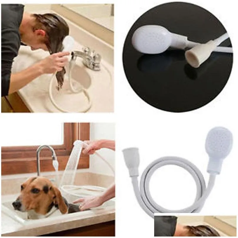 handheld splash shower tub sink faucet attachment washing sprinkler head kit pet spray hose bath accessory set