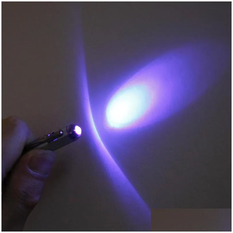creative magic led uv light ballpoint pen with invisible ink secret pen
