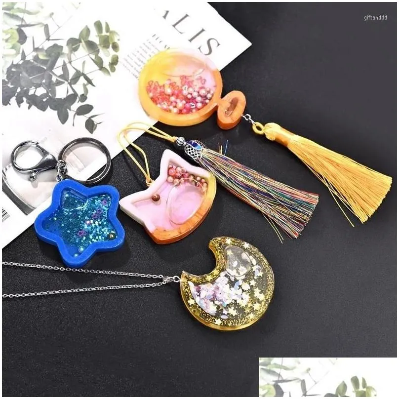 baking tools kawaii shaker silicone mold resin heart star moon ice cream uv epoxy moulds key chain pendant craft jewelry