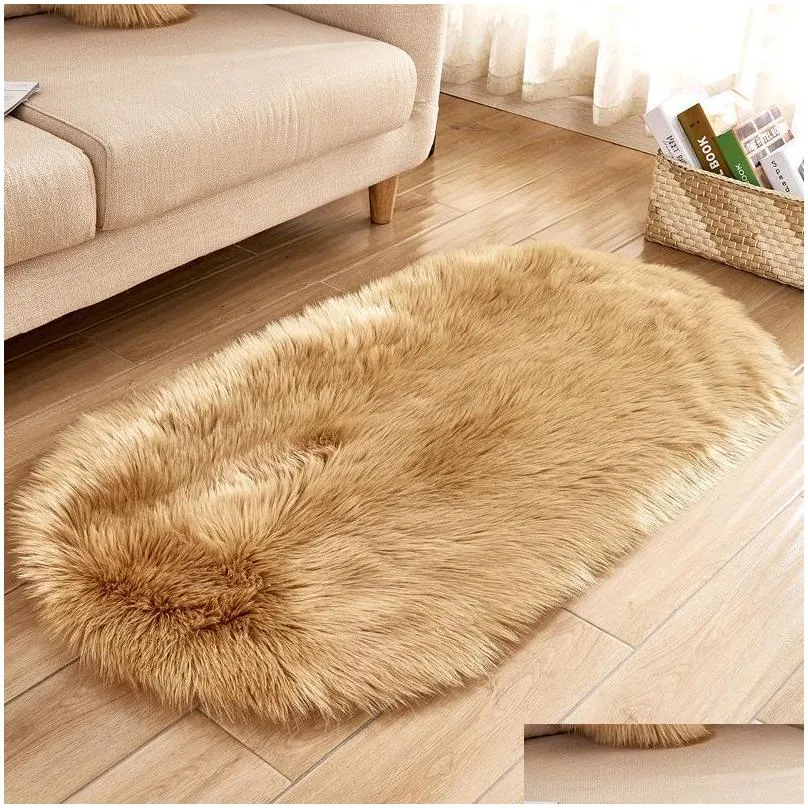 carpets thick fluffy soft shaggy carpet artificial sheepskin hairy nonslip rug long plush floor mat for living room faux fur area