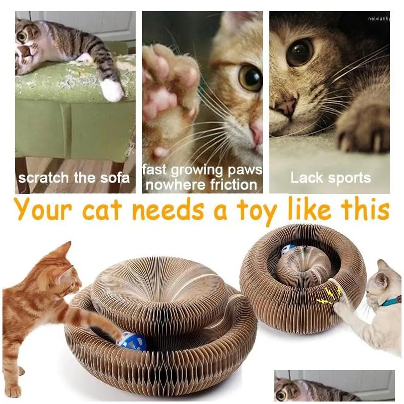 cat toys pet toy multifunction with ball funny scratcher board protect furniture cats chase interactive pets track